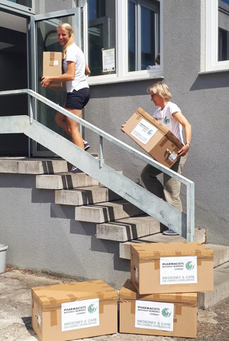 Auch in Mainz werden Hilfstransporte für die Ukraine gepackt