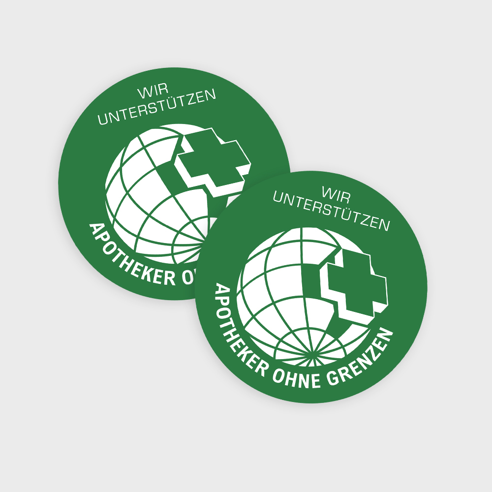 Aufkleber mit Logo von Apotheker ohne Grenzen